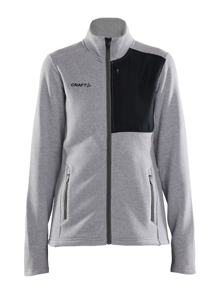 Craft ADV Explore Heavy Fleece Jacket W  Grey Melange-Black