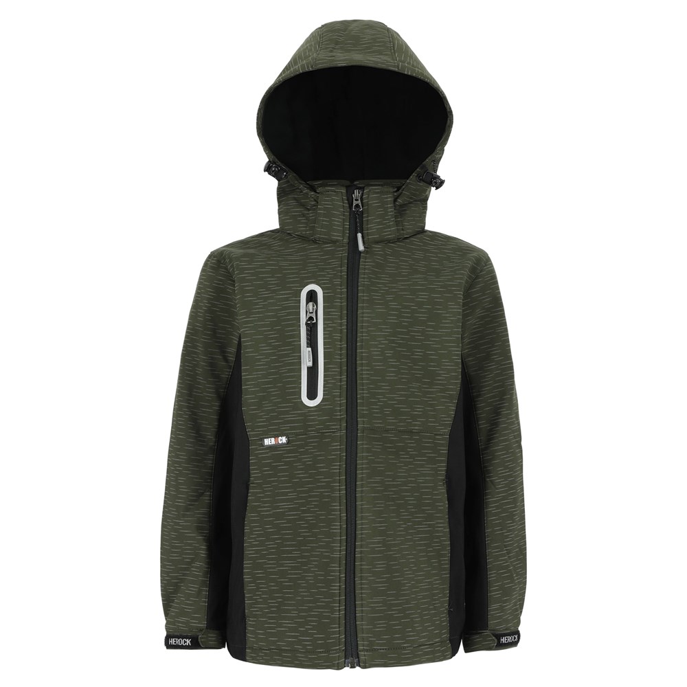 HEROCK® Flexor Kids softshell vest  Reflecterend Kaki/Zwart
